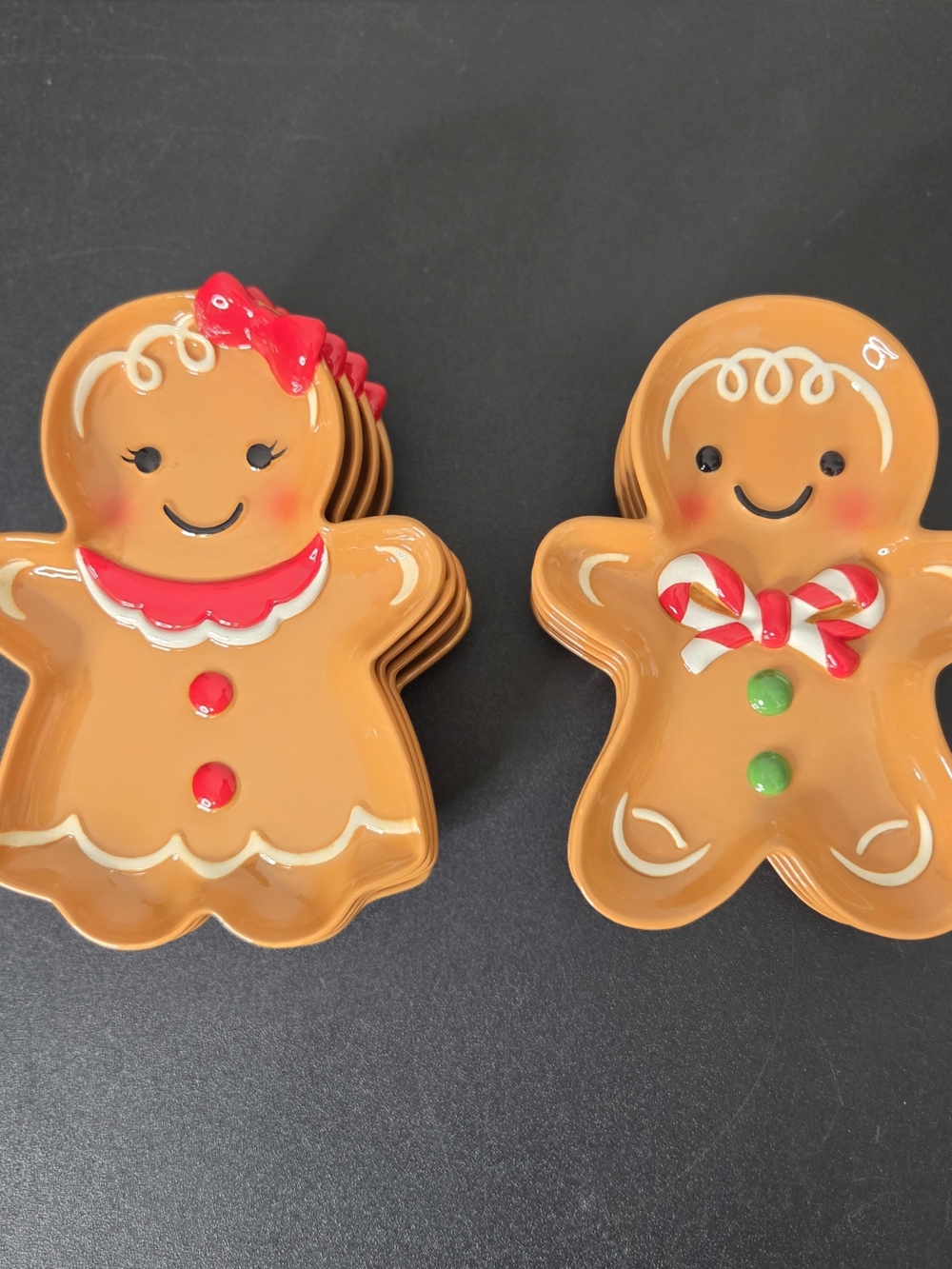 Kirklands Gingerbread Girl & Boy Appetizer Plates -8